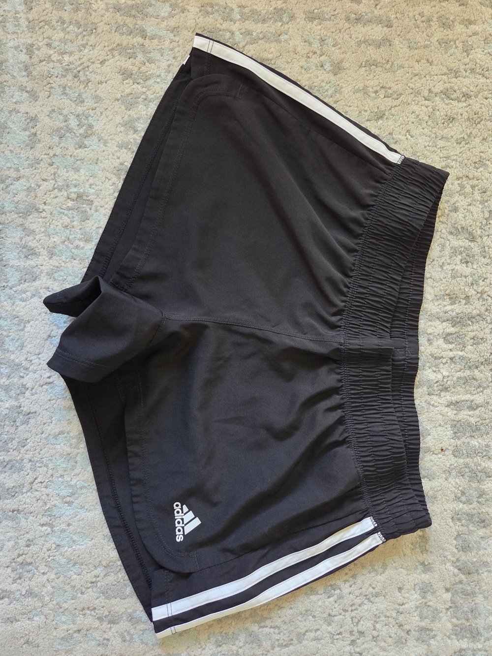 adidas Black Shorts with White Triple Stripes